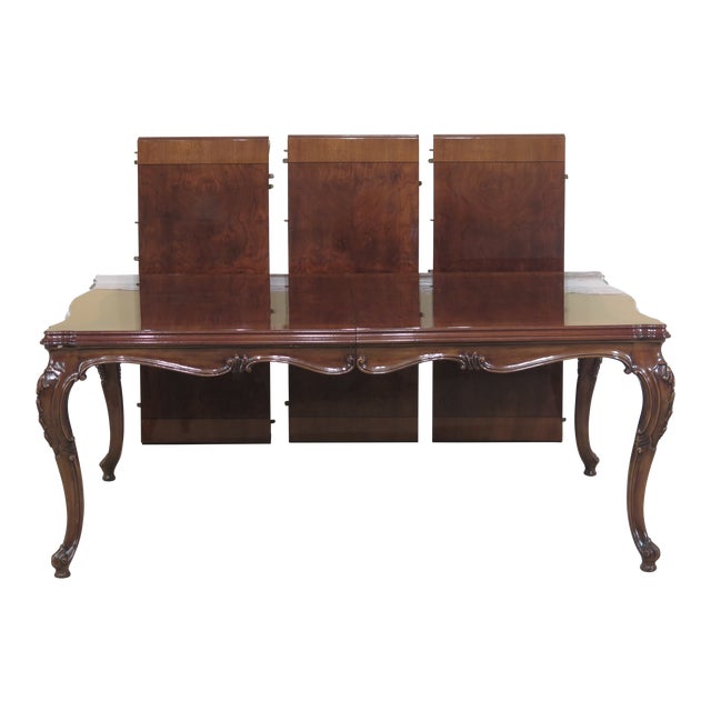 1990s French Karges Walnut Dining Room Table Chairish