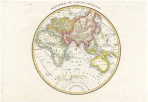 Antique Map of the Eastern Hemisphere by Lapie, France, 1830