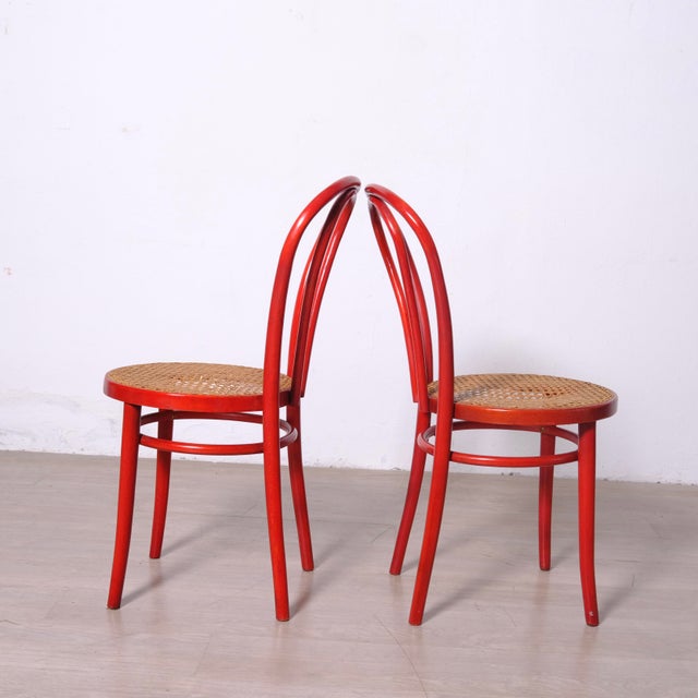 1970s Vienna Straw Chairs in the style of Thonet, 1970s, Set of 2 For Sale - Image 5 of 13