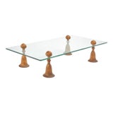 Mid Century Modern Gold Metal Tassel Glass Cocktail Coffee Table For Sale