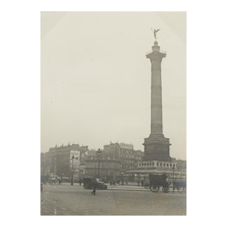 Place De La Bastille Paris, 1928 - Silver Gelatin Black and White Photography For Sale