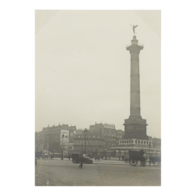 Place De La Bastille Paris, 1928 - Silver Gelatin Black and White Photography For Sale