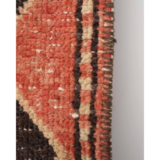 Vintage Red Patchwork Turkish Small Rug - Handwoven Boho Carpet For Sale - Image 4 of 9