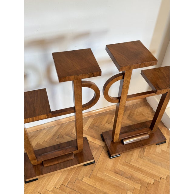 Vintage Art Deco Plant Stands, 1930s, Set of 2 For Sale - Image 12 of 14