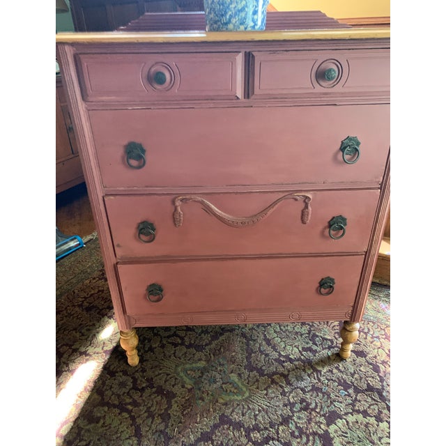 Red 1930’s Dresser Bureau For Sale - Image 8 of 8