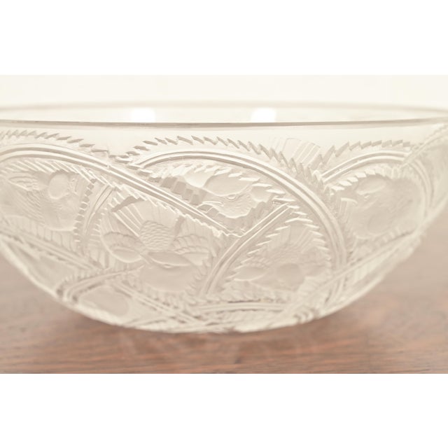 Lalique "Pinsons" Art Deco Frosted Crystal Glass Bowl, Circa 1930s For Sale In South Bend - Image 6 of 10