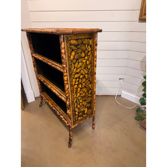 19th Century Bamboo Decoupage Bookshelf For Sale In Nashville - Image 6 of 13