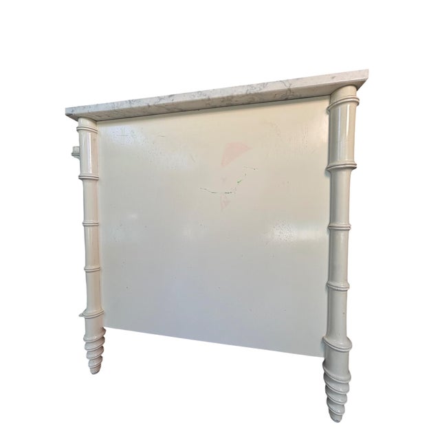 Williams-Sonoma Home "Hampstead" Faux Bamboo Nightstands With Carrara Marble Tops - Pair For Sale In Los Angeles - Image 6 of 14