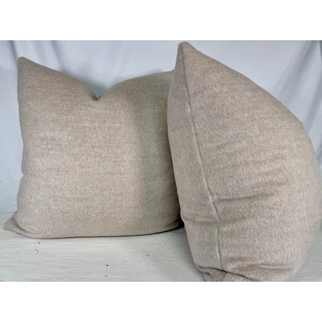 Transitional S. Harris "Capra Wool Mohair" in Grey 22" Pillows-a Pair For Sale - Image 3 of 3