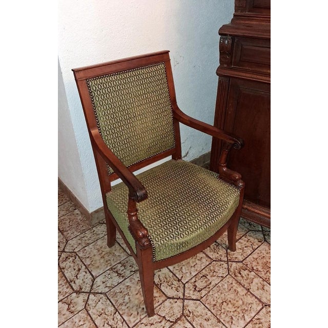 Empire Armchair with Dolphins in Mahogany, 1800s For Sale - Image 5 of 7