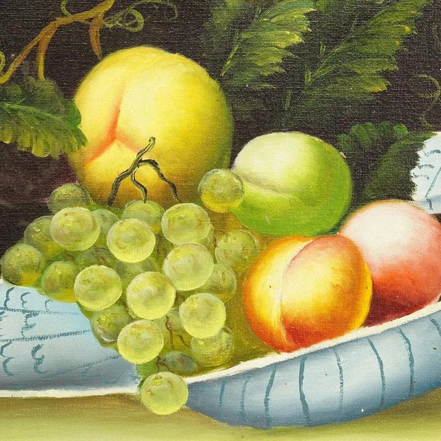 German Artist, Still Life with Fruits, Oil on Canvas, 1950s, Framed For Sale - Image 6 of 9