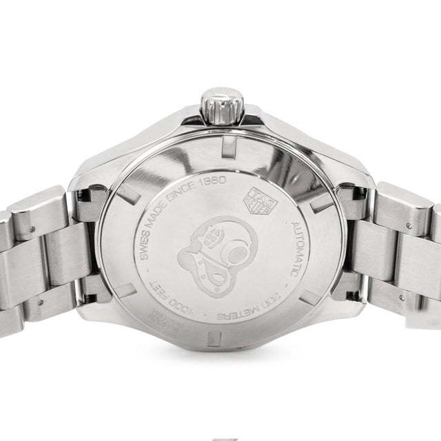 Early 21st Century Tag Heuer Aquaracer 300m 43mm Way2010 Stainless Steel Black Dial Automatic Watch For Sale - Image 5 of 8
