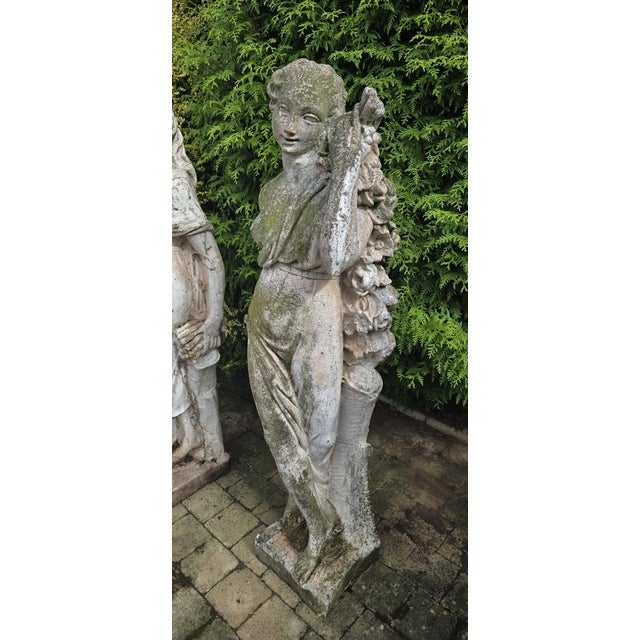 Early 20th Century Large Vintage Four Seasons Garden Sculptures, 1930, Set of 4 For Sale - Image 5 of 13