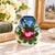 Charming petite vintage art pottery vase featuring hand-painted floral decoration and a beautifully aged, extensively...