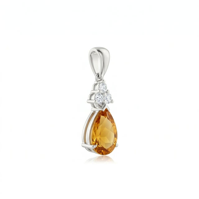 Natural Citrine Gemstone Dainty Stacking Pendant for Her For Sale - Image 6 of 7