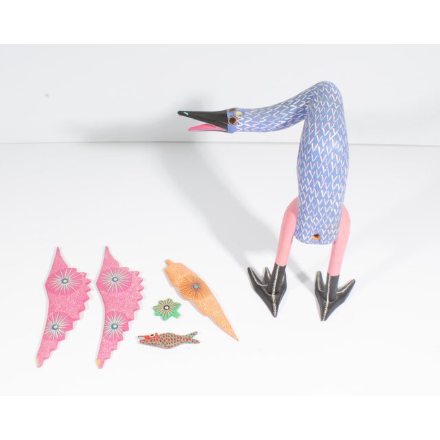 2000 - 2009 Oaxacan Alebrije Mexican Bird Wood Carving by Porfirio Sosa Gutierrez For Sale - Image 5 of 11
