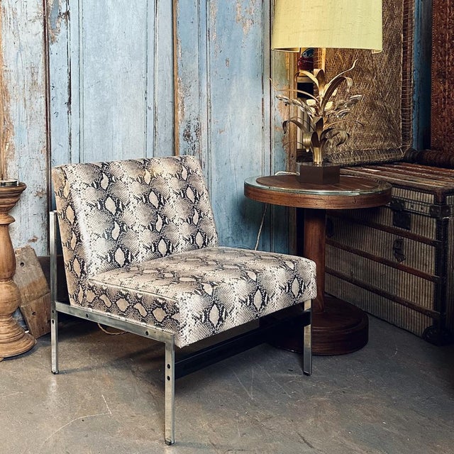 Vintage Chair in Faux Snakeskin For Sale - Image 6 of 8