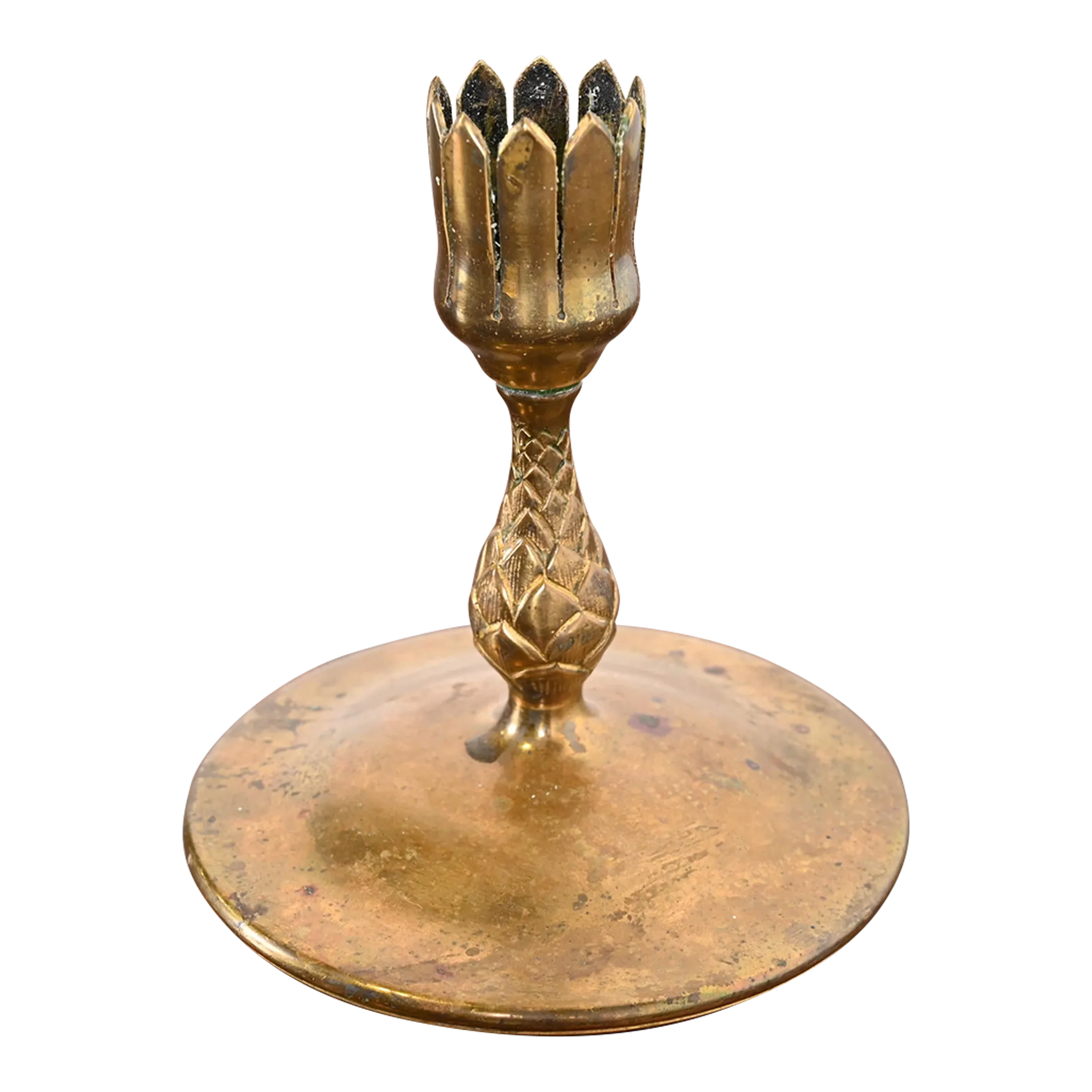 Tiffany Studios New York Bronze Doré Artichoke Form Vase Stand or