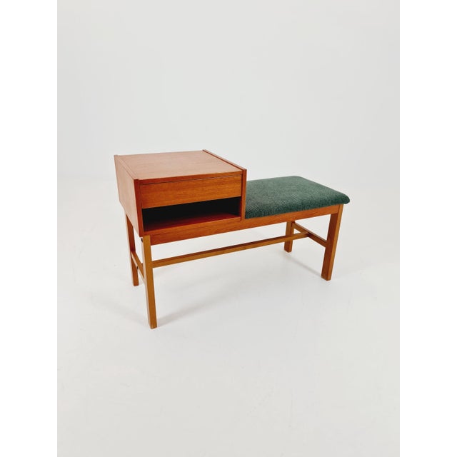 Danish Teak Hallway Telephone Table by Jörgen Maahr / Otto Nielsen, 1960s For Sale - Image 9 of 11