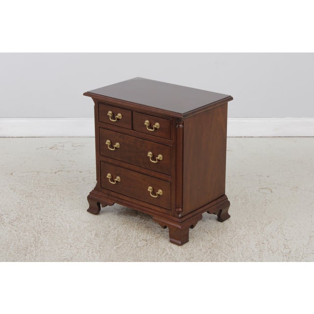 Stickley Pair of Stickley Cherry 3 Drawer Nightstands For Sale - Image 4 of 14