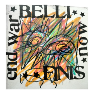 Contemporary Original Wayne Cunningham Abstract Pastel Drawing “Belli Fini End War Now”