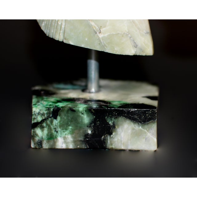 Gemstone Genuine Emerald Horse Head Bust Statue Natural Gemstone For Sale - Image 7 of 11