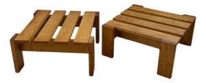 Vintage Pine Stools, 1950s, Set of 2