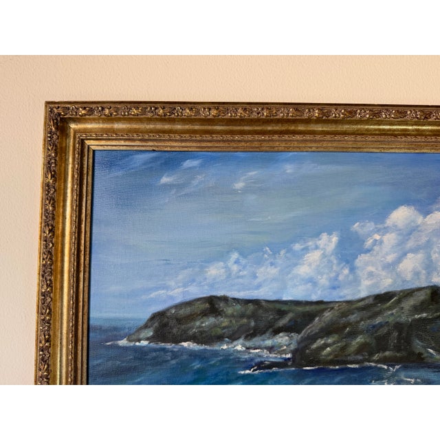 1982 Vintage Yarda Grish Impressionist Coastal Landscape Oil on Canvas Painting – Signed & Framed For Sale In Miami - Image 6 of 12