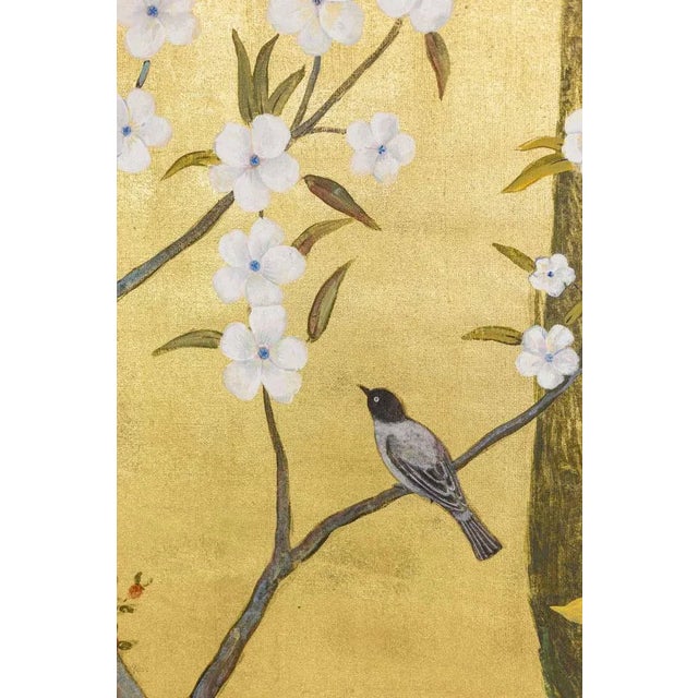 Contemporary Painted Canvas of Birds and Trees For Sale - Image 4 of 8