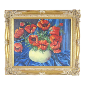 Floral Still Life Original Oil on Canvas Signed 1934