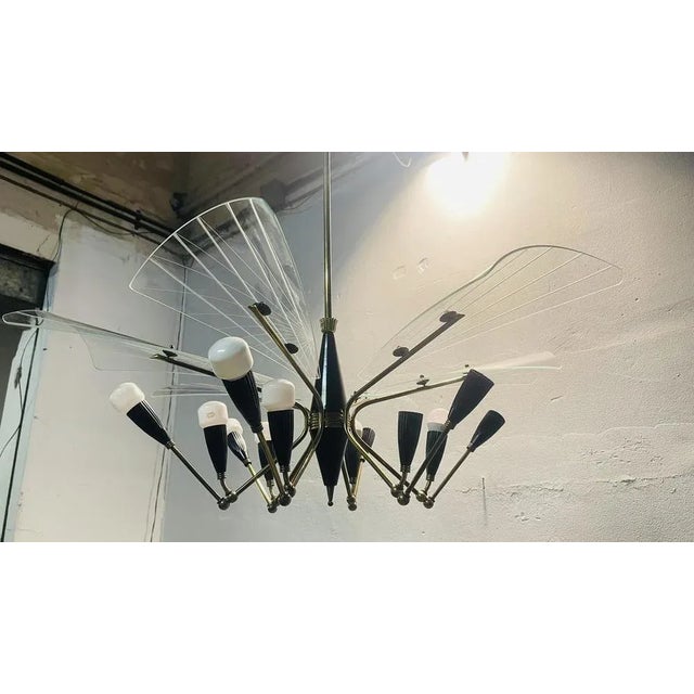 Metal Chandelier from Stilnovo, 1950s For Sale - Image 7 of 13
