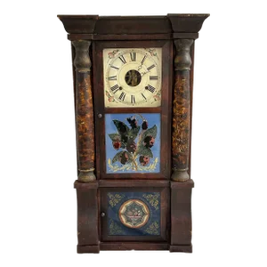 Antique Mid 19th Century Column Mantle Clock by Van Tassel