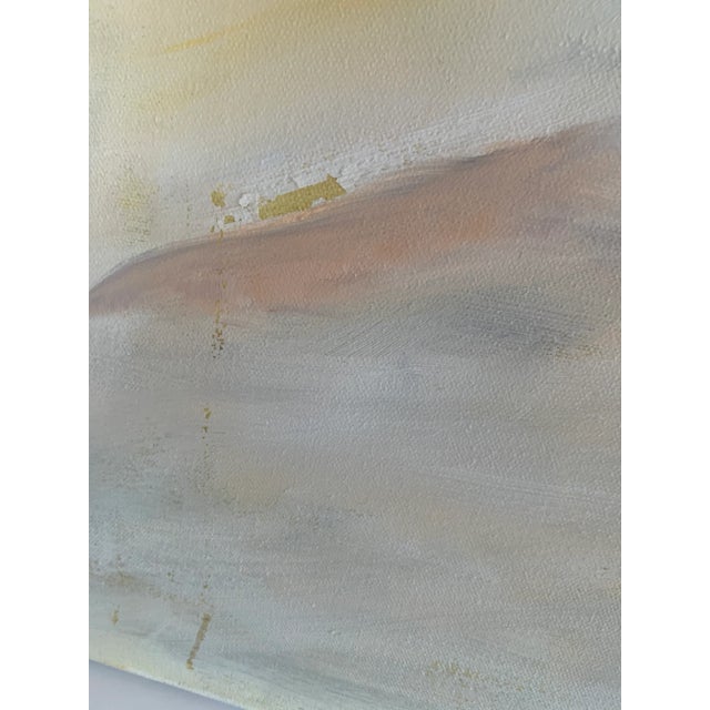 Blue "Seagulls in Flight" Original Contemporary Coastal Scene Painting on Canvas For Sale - Image 8 of 12