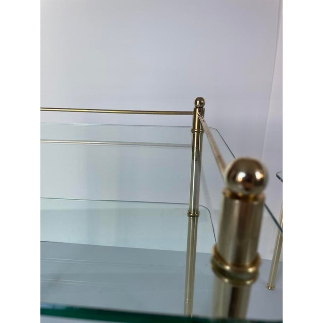 Vintage Side Table in Glass and Brass, 1970s For Sale - Image 9 of 12
