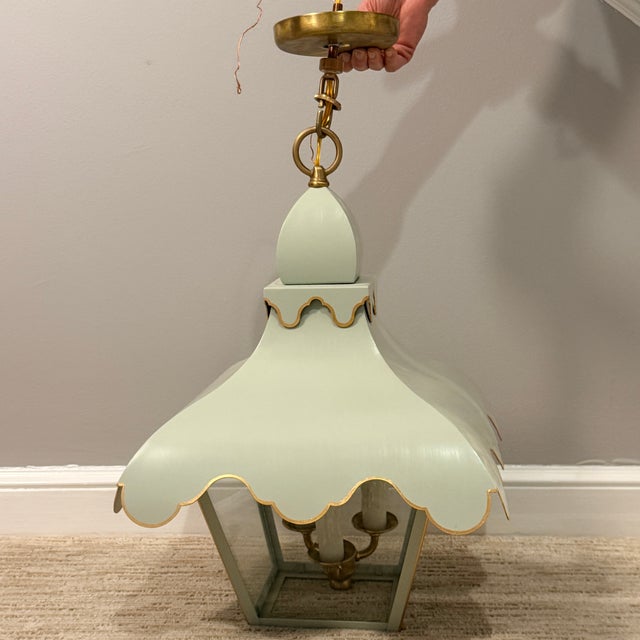 Custom Colleen & Company Tole Tent Lantern For Sale - Image 4 of 8