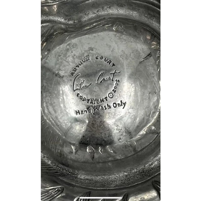 Vintage Arthur Court Nautilus Shell Aluminum Chip & Dip Server For Sale In New York - Image 6 of 6