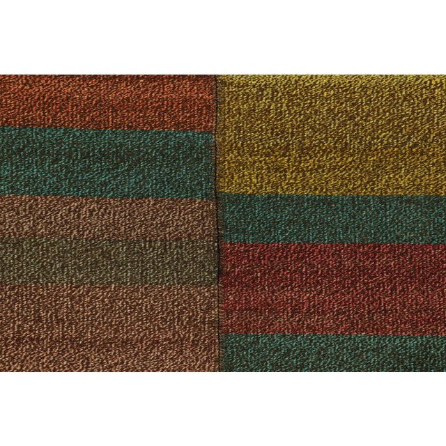 Contemporary Rug & Kilim’s Contemporary Kilim in Polychromatic Stripes & Geometric Patterns For Sale - Image 3 of 7