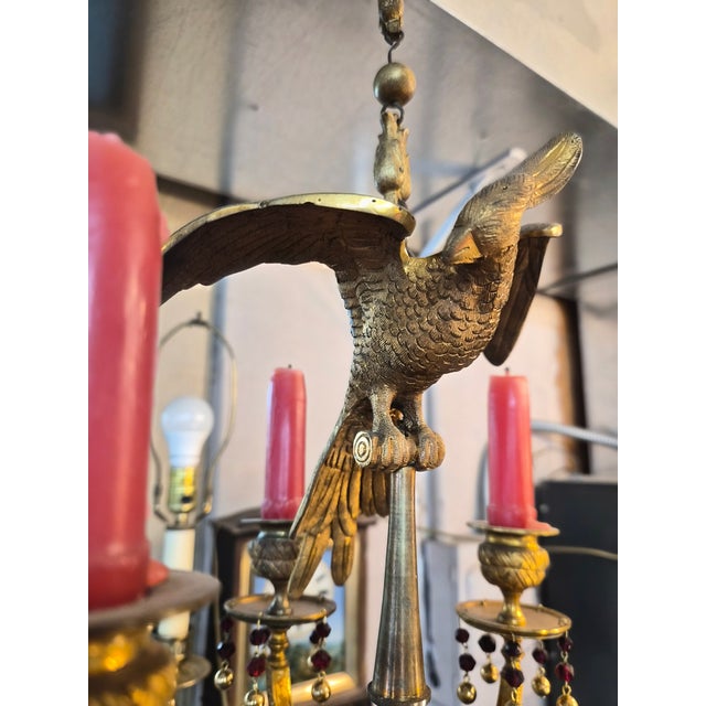 Early 1800s Gold Gilded Bronze Candle Chandelier For Sale - Image 9 of 11