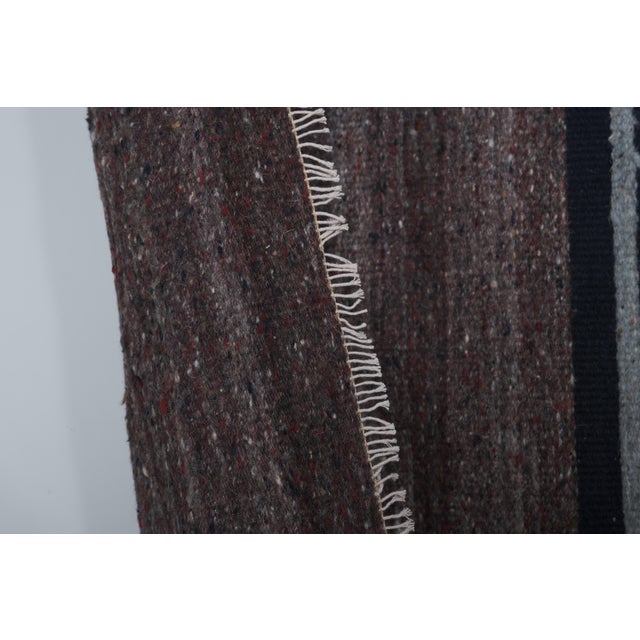 Striped Turkish Kilim Rug 9'4'' X 9'6'' For Sale - Image 9 of 10