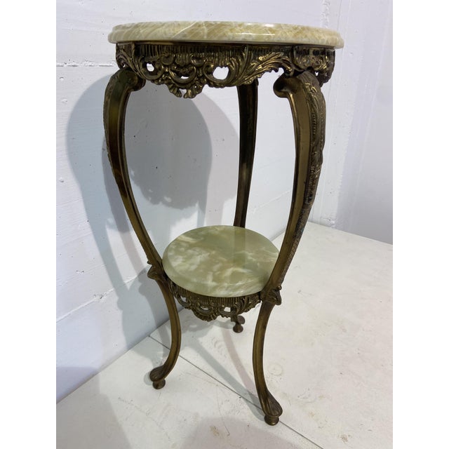Brass and Italian Onyx Plant Stand, 1959, in Very Good conditions. Designed 1950 to 1959 I have official proof of...