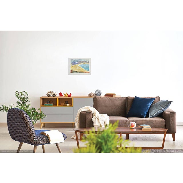 Modern "Summer Beach" Contemporary Painting on Paper For Sale - Image 4 of 6