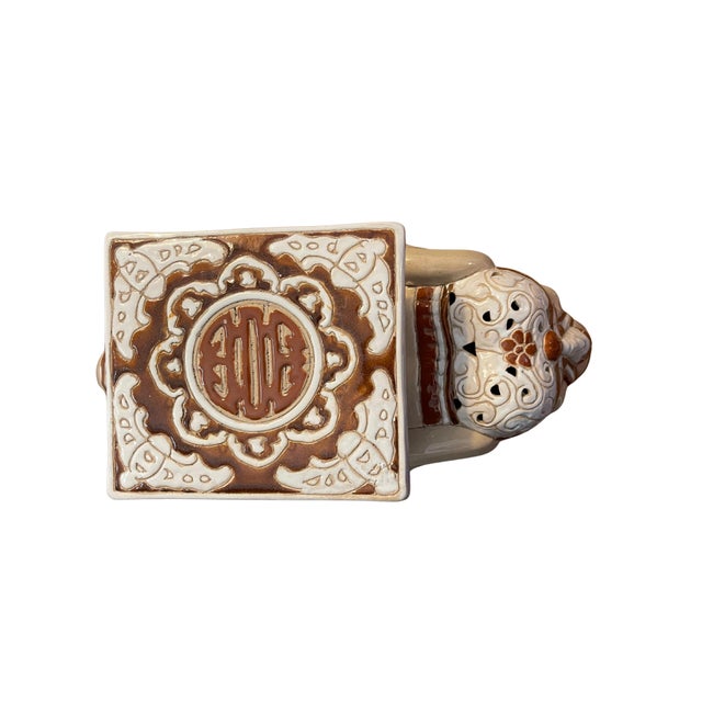 1970s Vintage Beige Ceramic Elephant Garden Stool For Sale - Image 5 of 5