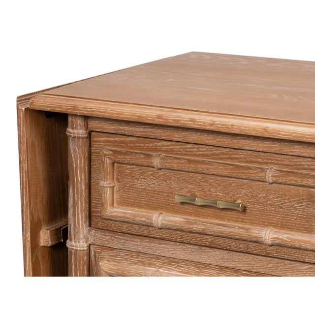 Wood British Colonial Drop Leaf Server with Caned Doors For Sale - Image 7 of 11