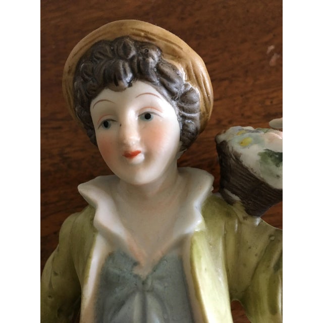 Ceramic Vintage Boy Holding Light Lantern Figurine For Sale - Image 7 of 11