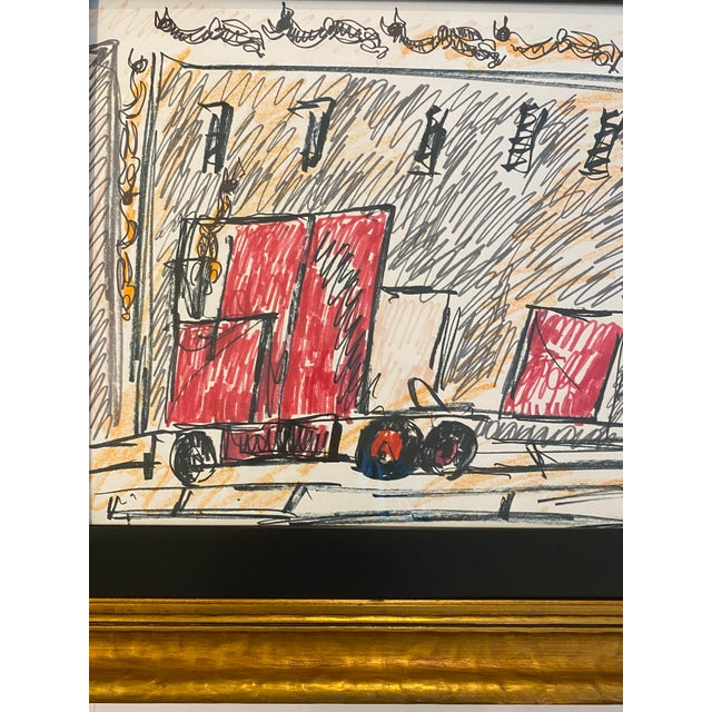 Original Purvis Young Miami Urban Expressionist Mixed Media Drawing Framed For Sale - Image 9 of 12