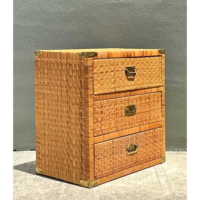 Vintage Woven Rattan Three-Drawer Chest For Sale - Image 12 of 15