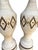 Vintage Mid Century Modern Chalkware Lamp Pair — Neutral Ribbed Texture For Sale - Image 10 of 11