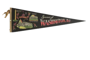 Vintage Souvenir of Washington, d.c. Felt Flag Pennant