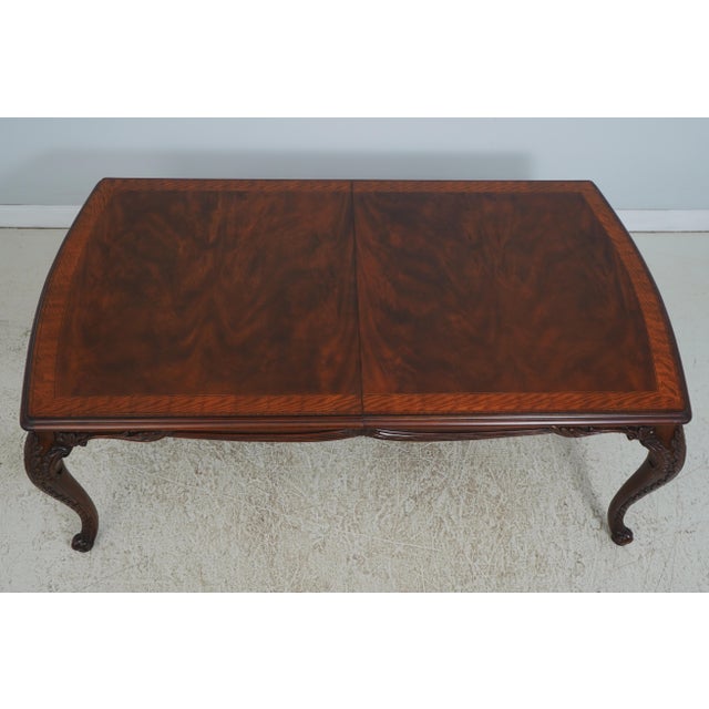 French Maitland Smith Mahogany Louis XVI Inlaid Dining Table For Sale - Image 3 of 18