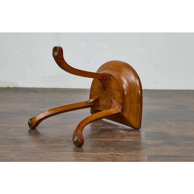 Brown English Walnut Thebes Stool With Tripod Base, Turn of the Century, Attributed to Liberty & Co. For Sale - Image 8 of 10